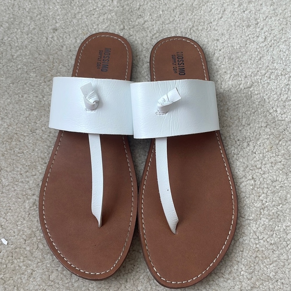White Slip On Sandals